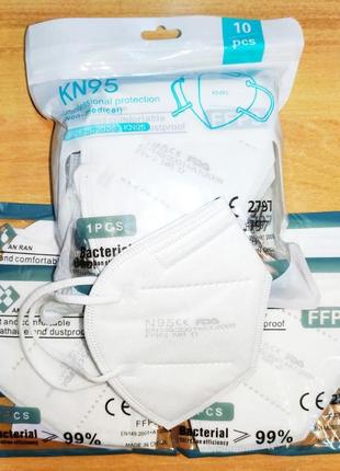 Маска респиратор защитная шестислойная n95 / ffp3 с фиксатором переносицы в индивидуальной упаковке 50 шт