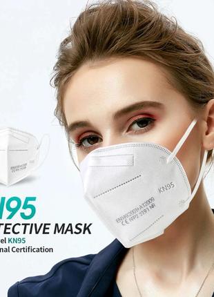 Маска респіратор захисний kn95 / ffp2 п'ятишаровий 20шт в індивідуальних упаковках з фіксатором перенісся8 фото