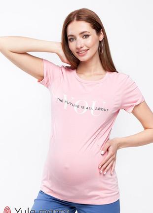 Футболка для беременных и кормящих donna nr-21.021, розовая, юла мама1 фото
