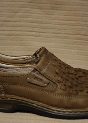 Легкие дышащие кожаные туфли табачного цвета ara. германия. 40 р.6 фото
