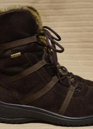 Відмінні веганські зимові чобітки шоколадного кольору ara gore-tex німеччина 38 р.1 фото
