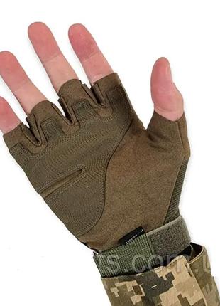 Тактические перчатки половинные combat, перчатки зсу, цвет олива, размеры l и xl10 фото