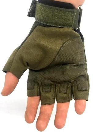 Тактические перчатки половинные combat, перчатки зсу, цвет олива, размеры l и xl8 фото