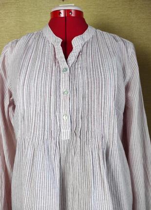 Полосата бавовняна блуза сорочка сорочка2 фото
