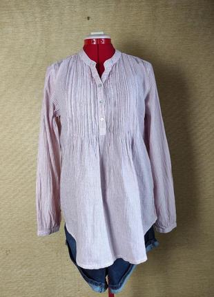 Полосата бавовняна блуза сорочка сорочка3 фото