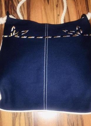 Круизный стиль-текстильная синяя сумочка с игривым зайчиком «плейбой»2 фото