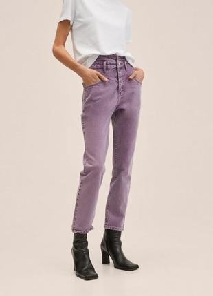Джинсы mango mom high-waist jeans 36р  розовые джинсы манго7 фото