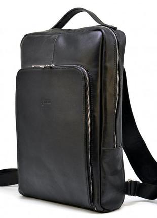 Шкіряний рюкзак для ноутбука 15" дюймів ta-1240-4lx в чорному кольорі