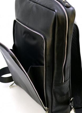 Кожаный рюкзак для ноутбука 15" дюймов ta-1240-4lx в черном цвете8 фото