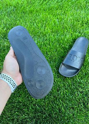 Мужские шлепанцы (шлепки) кожаные черные (сланцы из натуральной кожи черного цвета) - мужская обувь на лето 20227 фото