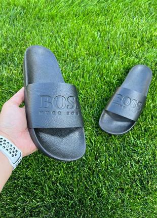 Мужские шлепанцы (шлепки) кожаные черные (сланцы из натуральной кожи черного цвета) - мужская обувь на лето 20226 фото