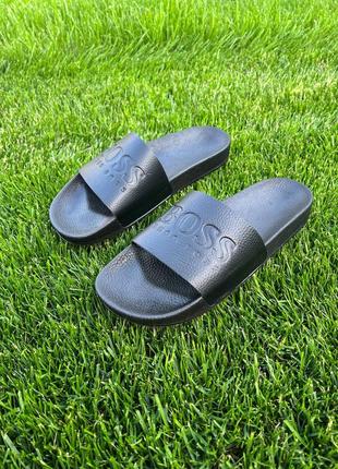 Мужские шлепанцы (шлепки) кожаные черные (сланцы из натуральной кожи черного цвета) - мужская обувь на лето 20224 фото