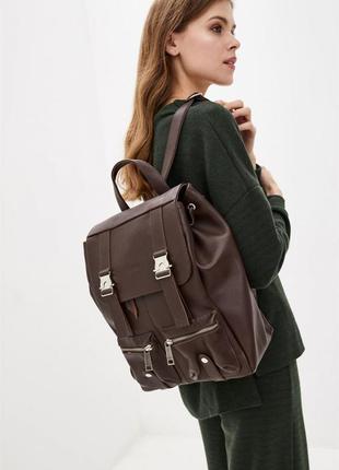 Шкіряний рюкзак зі шкіри флотар fc-3016-4lx tarwa темно-коричневий