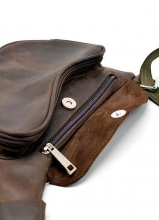 Кожаный рюкзак на одно плечо из лошадиной кожи rc-3026-3md бренд tarwa3 фото