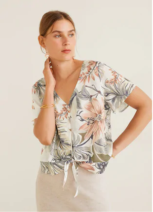 Женская блузка с цветочным принтом из вискозы mango1 фото