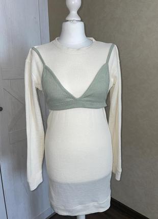 Сукня світшот туніка платье свитшот prettylittlething туника