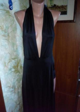 Комбинезон платье vitoricci с шортами с разрезом черное3 фото