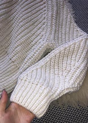 Шерстяной свитер крупной вязки шерсть вязаный объёмный оверсайз5 фото