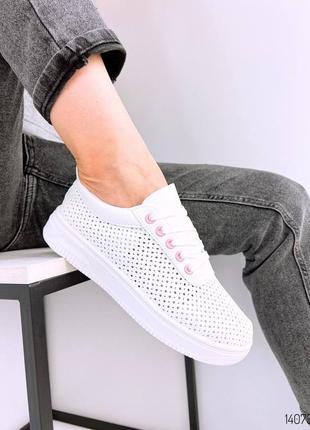 Лёгкие кеды мокасины сквозная перфорация7 фото