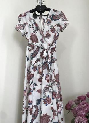 Шикарне літнє плаття максі з розрізом3 фото