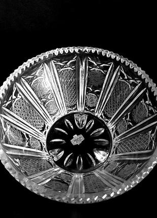 Кристальная ваза для конфет салатница хрусталь чехословательницы винтаж3 фото