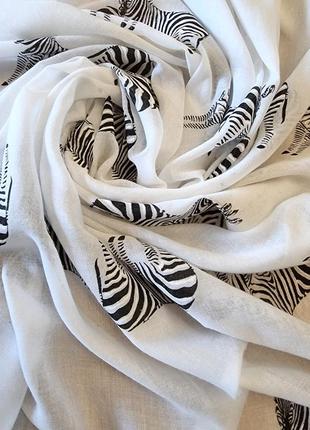 Палантин парео хустка шарф бавовна зебра5 фото