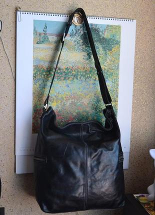 Adax кожаная сумка шоппер на длинном ремне3 фото