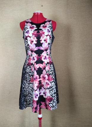 Трикотажна сукня сукня квітковий і зебра принт1 фото