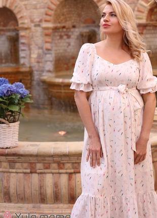 Стильне літнє плаття з штапелю для вагітних і годуючих mary dr-22.061 принт