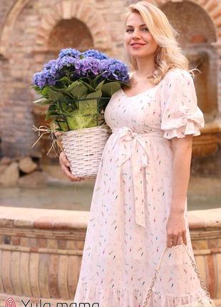 Стильне літнє плаття з штапелю для вагітних і годуючих mary dr-22.061 принт