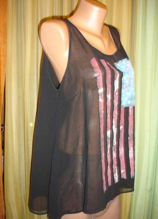 Шифоновая майка с удлинённой спинкой " george" 48-50 р