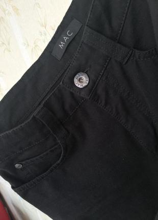 Джинси жіночі чорні короткі низький зріст котон еластичні прямі середня посадка 36 розмір mac jeans angela джинсы женские чёрные прямые3 фото