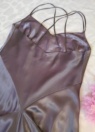 Вечірня сукня міді лавандовий вишивка платье вечернее5 фото