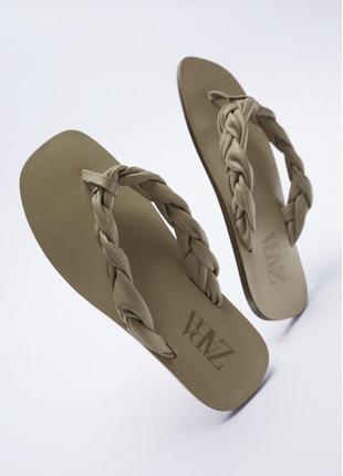 Zara босоніжки, в'єтнамки шльопанці босоніжки сандалі шкіра 37 38 розміри