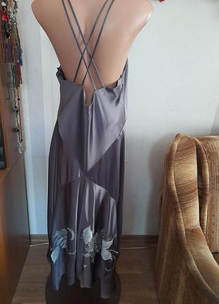 Вечірня сукня міді лавандовий вишивка платье вечернее10 фото