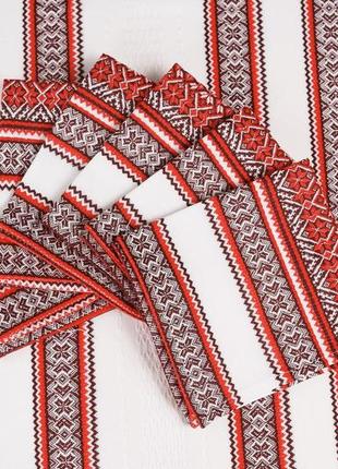 Вишита скатертина червона з сетами