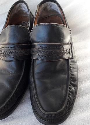 Мужские чёрные кожаные туфли