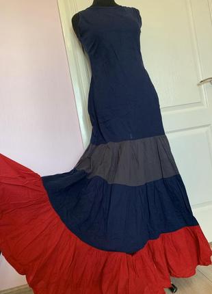 Платье макси длинное многоярусное 2