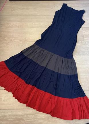 Платье макси длинное многоярусное 5