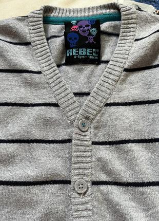 Стильный свитер на пуговицах, кардиган на мальчика от rebel рр 6/8 лет3 фото