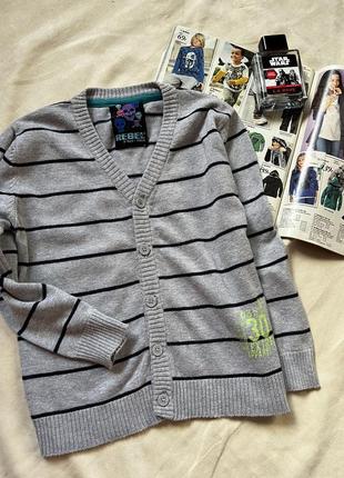 Стильный свитер на пуговицах, кардиган на мальчика от rebel рр 6/8 лет