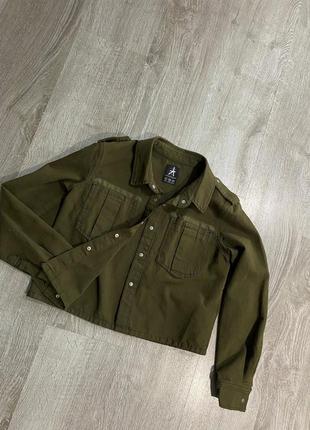 Стильный пиджак рубашка жакет куртка бомбер хаки2 фото