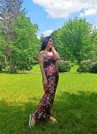Сарафан сукня максі в підлогу квітковий принт