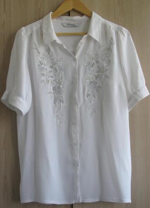 Белая блуза из шелковой вискозы англия1 фото