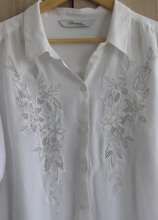 Белая блуза из шелковой вискозы англия2 фото