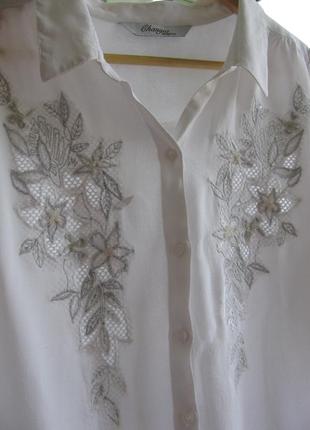 Белая блуза из шелковой вискозы англия3 фото