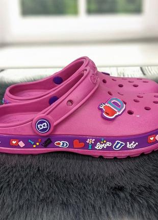 Кроксы сабо подростковые для девочки малиновые с фиолетовым dago style р-р 33-361 фото