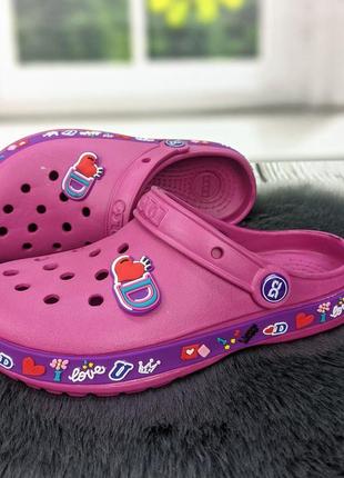 Кроксы сабо подростковые для девочки малиновые с фиолетовым dago style р-р 33-362 фото