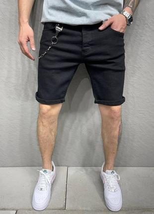 Джинсові шорти чоловічі базові чорні туреччина / джинсові шорти чоловічі базові чорні турречина