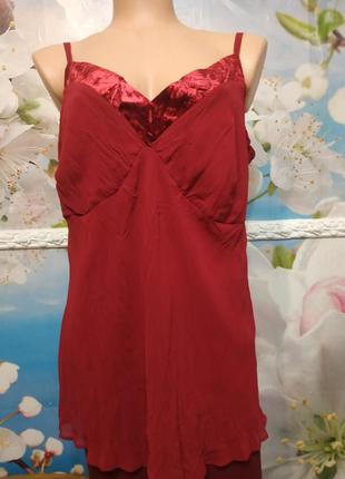 Роскошная шелковая шифоновая майка блуза ,с бархатом plus size  20р2 фото